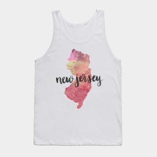 new jersey - calligraphy and abstract state outline Tank Top